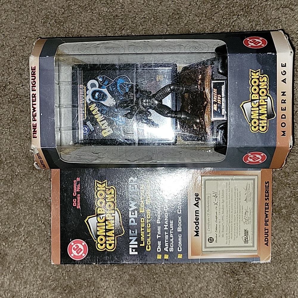 Vintage1995 Mr Freeze Batman DC Fine Pewter Original Figure w/COA Comic Book